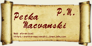 Petka Mačvanski vizit kartica